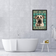 Laden Sie das Bild in den Galerie-Viewer, Kangal - Bist du am Kacken? Hunde Poster Badezimmer Gästebad Wandbild Klo Toilette Dekoration Lustiges Gäste-WC Bild DIN A4
