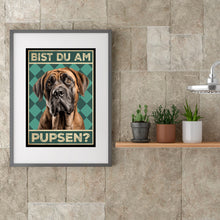 Laden Sie das Bild in den Galerie-Viewer, Mastiff - Bist du am Pupsen? Hunde Poster Badezimmer Gästebad Wandbild Klo Toilette Dekoration Lustiges Gäste-WC Bild DIN A4
