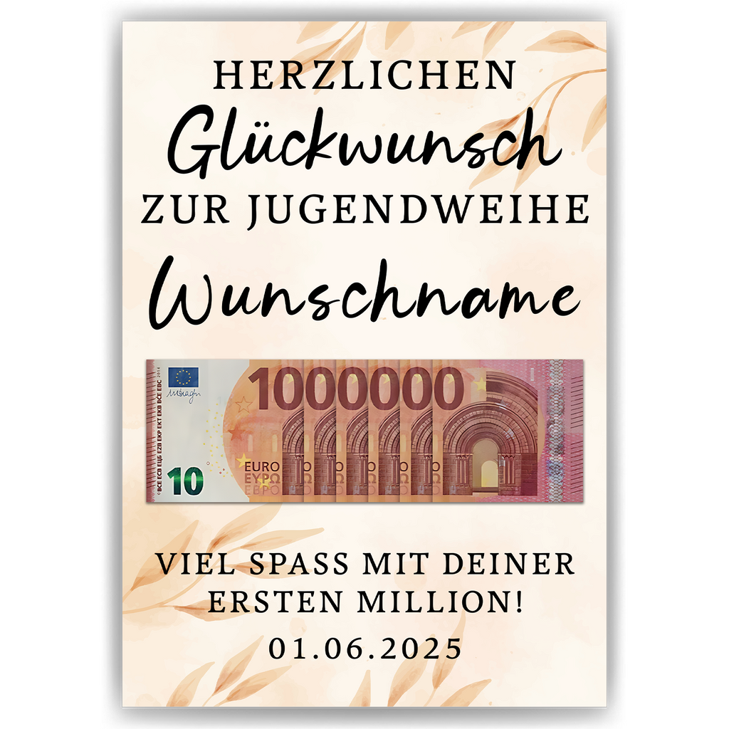 Jugendweihe Geldgeschenk Personalisiert Geschenkidee Jugendweihe Geschenk