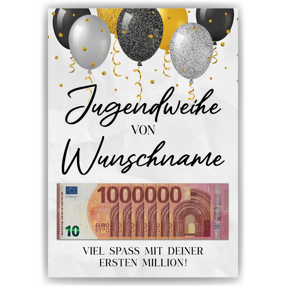 Personalisiertes Geldgeschenk zur Jugendweihe Geschenkidee Jugendweihe Karte