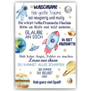 Affirmationsposter Personalisiertes Geschenk zum Schulanfang positiv