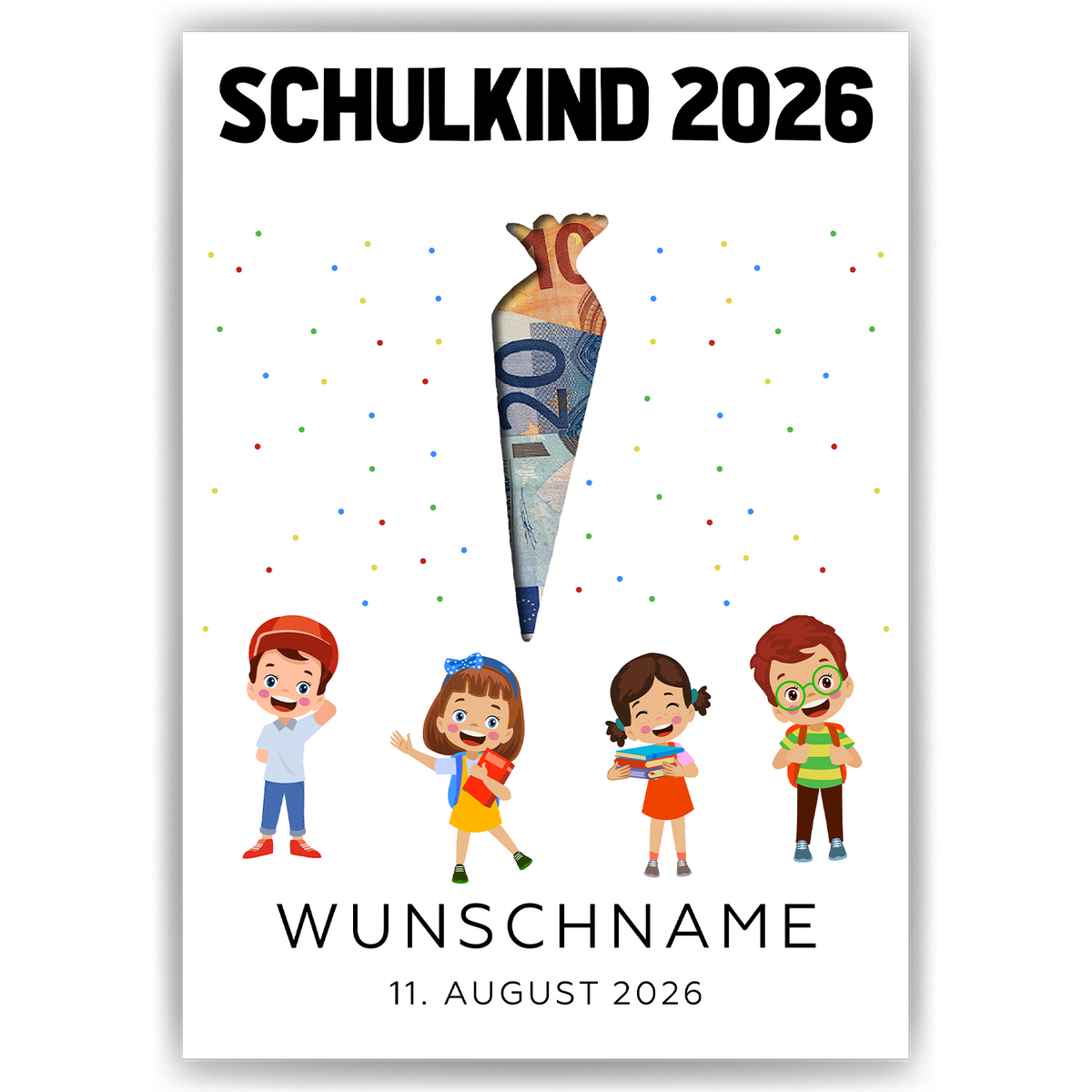 Personalisiertes Geldgeschenk Einschulung Karte Schulanfang Schultüte