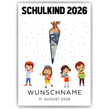 Laden Sie das Bild in den Galerie-Viewer, Personalisiertes Geldgeschenk Einschulung Karte Schulanfang Schultüte
