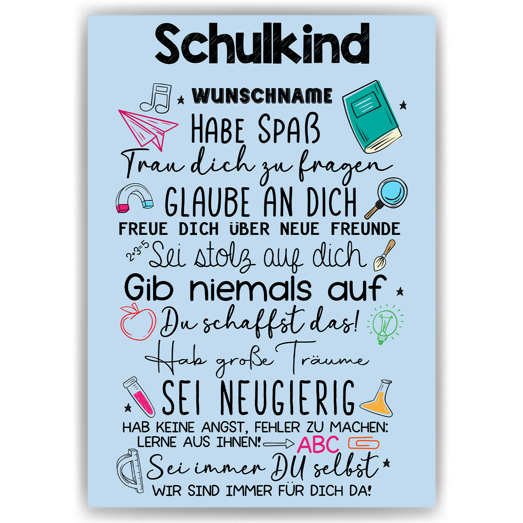 Personalisiertes Geschenk zum Schulanfang Affirmation Schultüte Einschulung