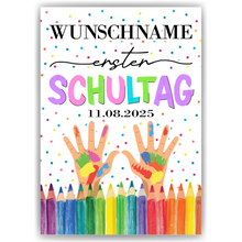 Laden Sie das Bild in den Galerie-Viewer, Erster Schultag Geschenk Einschulung personalisiert Schulanfang Erstklässler
