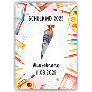 Personalisiertes Geldgeschenk Einschulung Geschenk Schulanfang Schultüte