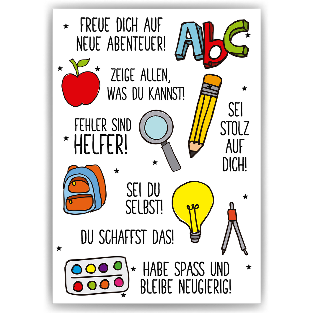 Affirmationsposter Geschenk Schulanfang Affirmation Schultüte Einschulung