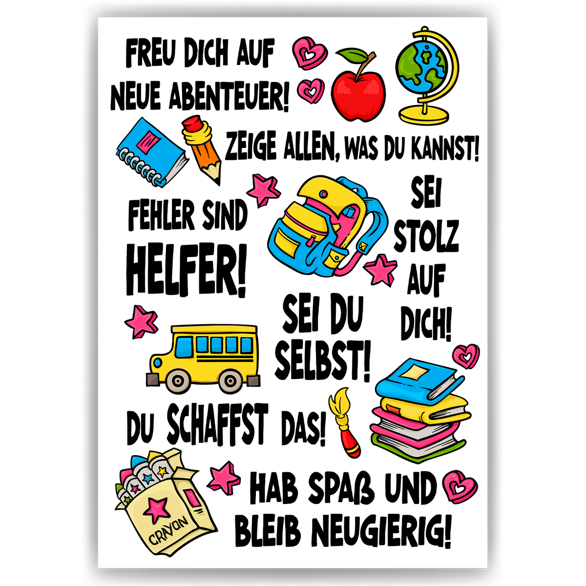 Affirmationsposter Geschenk Schulanfang Affirmation Einschulung Schulanfänger