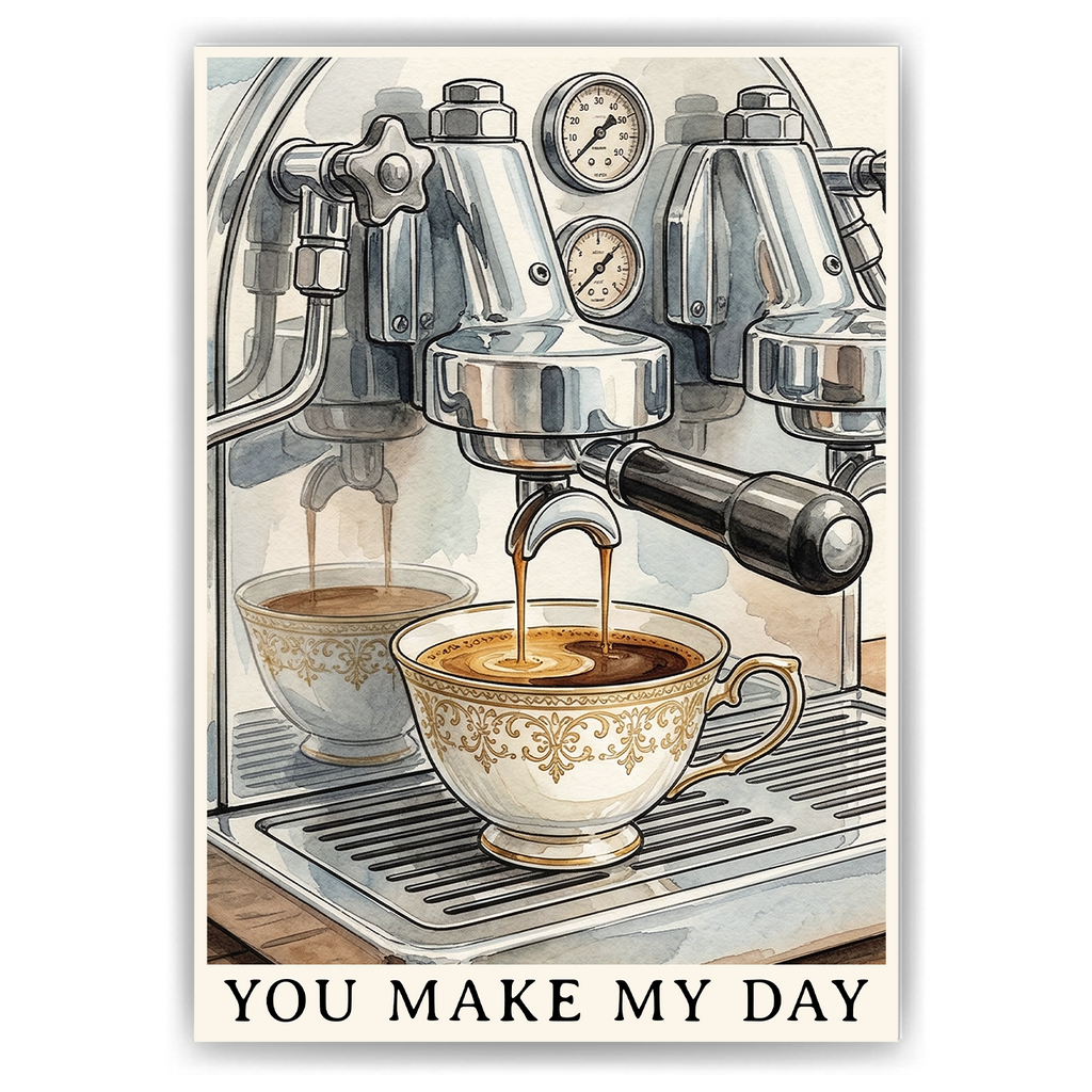 Espresso Poster Vintage Kaffeemaschine Wandbild Küche Barista Deko