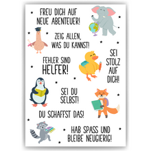 Laden Sie das Bild in den Galerie-Viewer, Affirmationsposter Geschenk zum Schulanfang Einschulung Mutmacher Motivation
