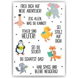 Affirmationsposter Geschenk zum Schulanfang Einschulung Mutmacher Motivation