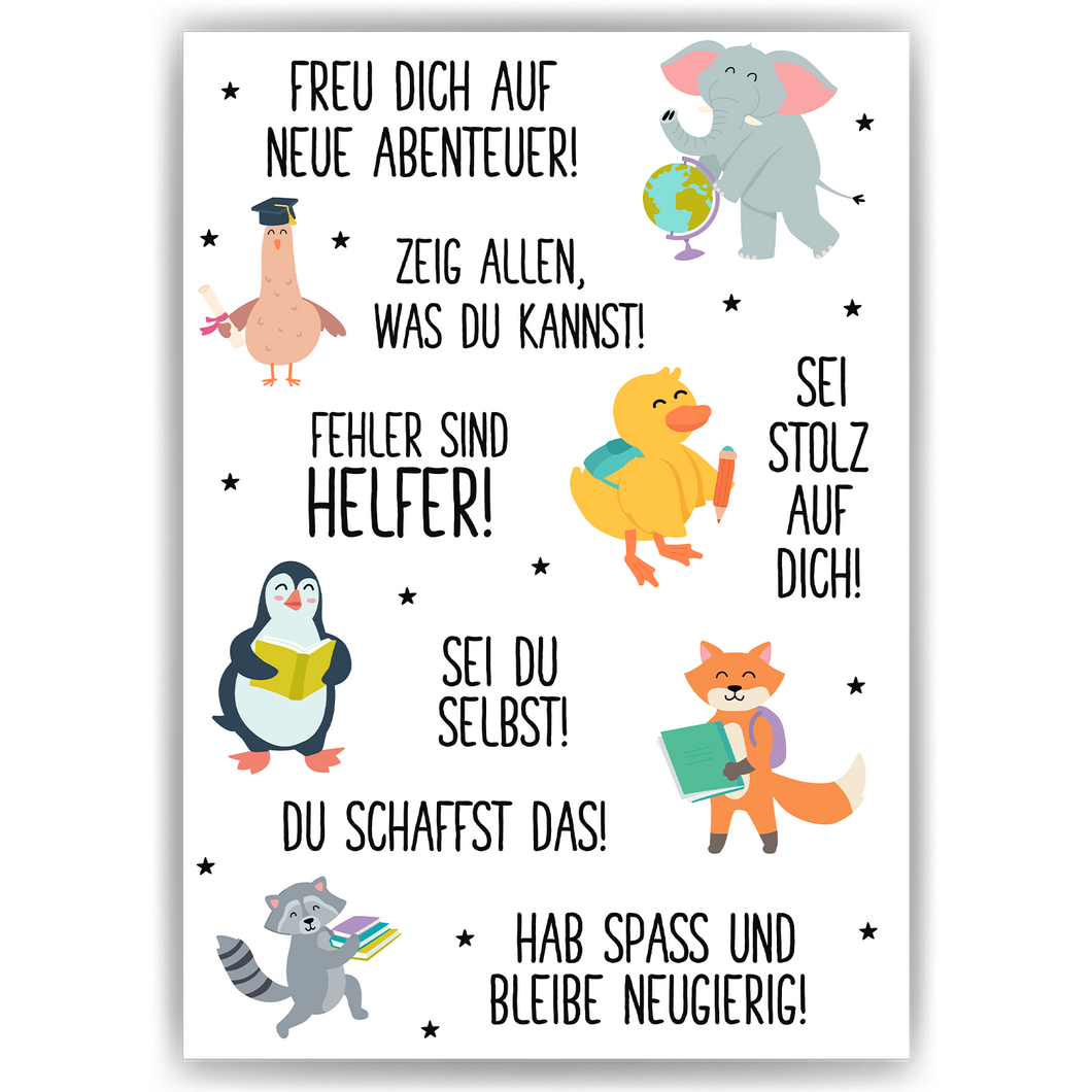 Affirmationsposter Geschenk zum Schulanfang Einschulung Mutmacher Motivation