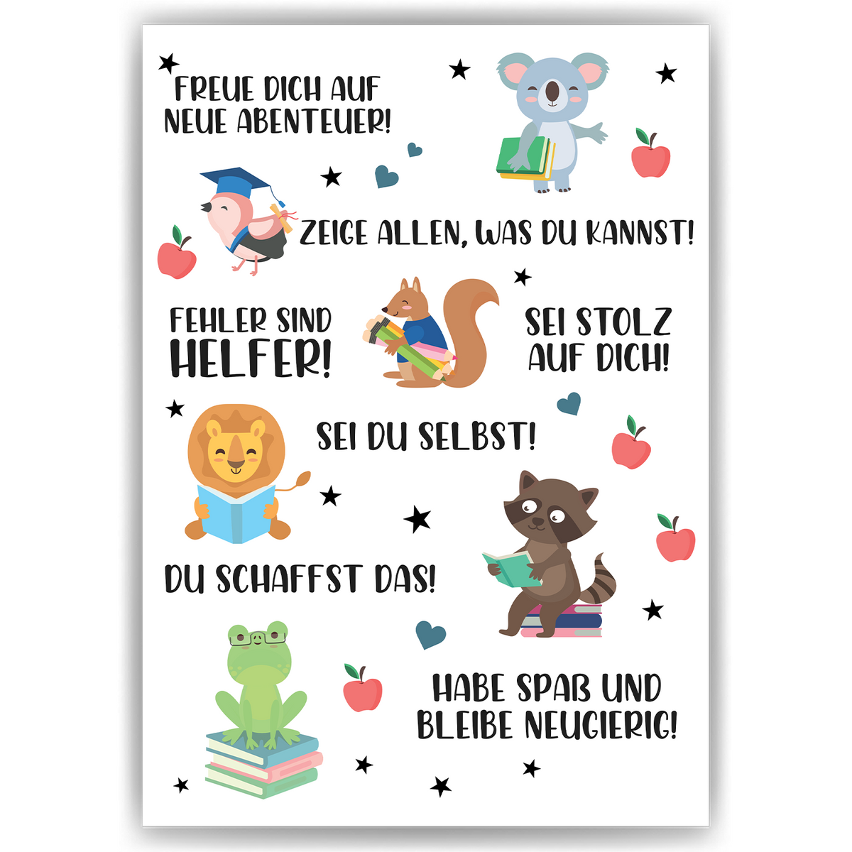 Affirmationsposter Geschenk Schulanfang Einschulung Mutmacher Motivation