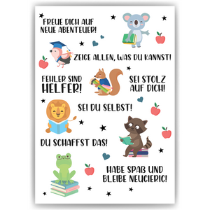 Affirmationsposter Geschenk Schulanfang Einschulung Mutmacher Motivation