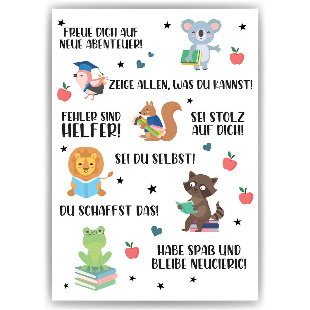 Affirmationsposter Geschenk Schulanfang Einschulung Mutmacher Motivation