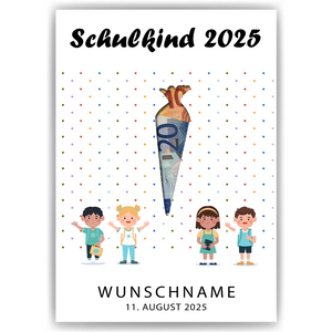 Geldgeschenk Einschulung Personalisiert Karte Schulanfang Schultüte