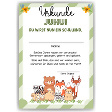 Laden Sie das Bild in den Galerie-Viewer, Urkunde zur Einschulung Kindergartenabschied Geschenkidee zum Schulanfang
