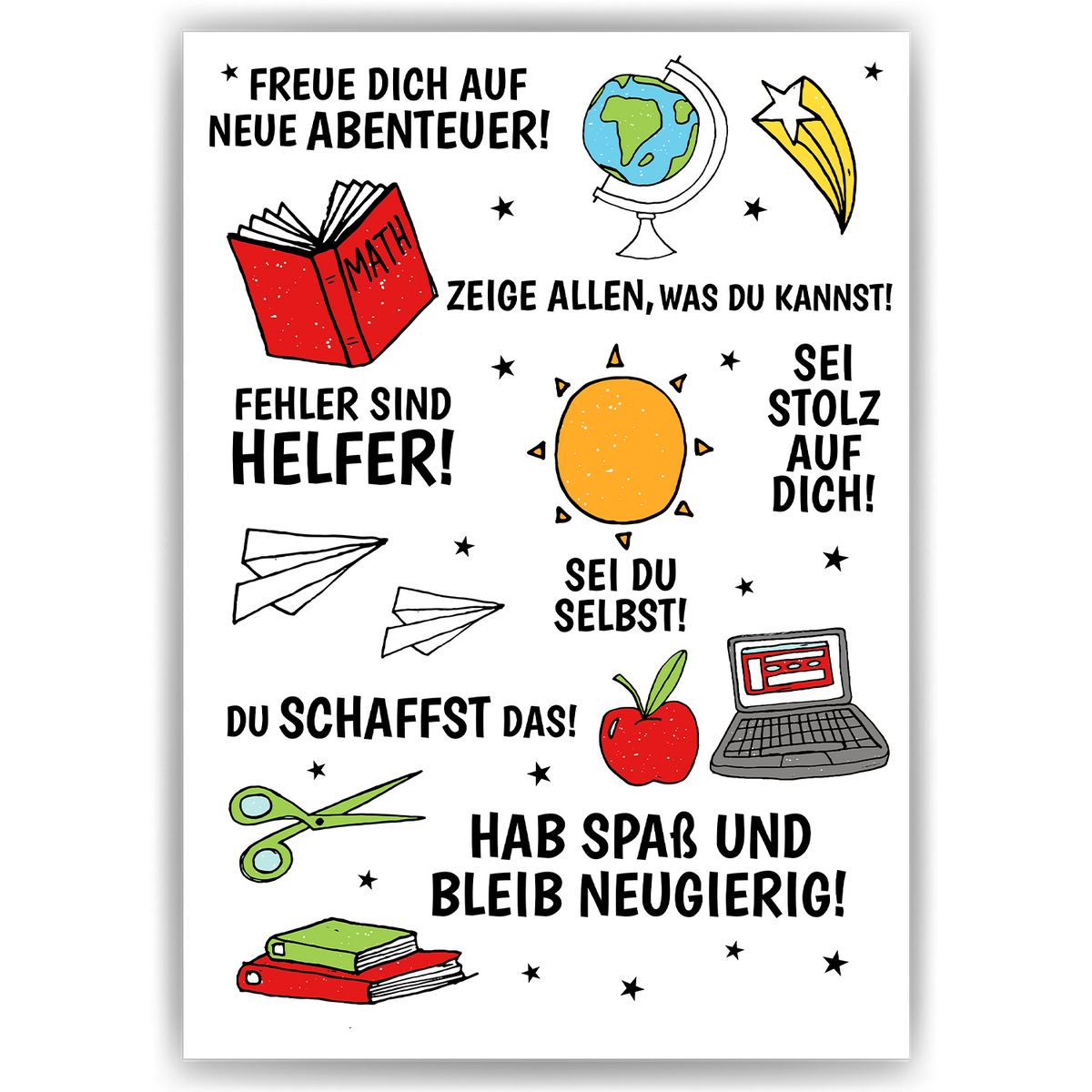 Affirmationsposter Geschenk Schulanfang Affirmation Schultüte Einschulung