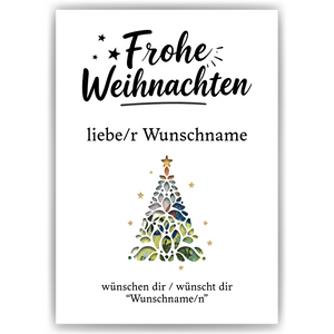 Weihnachten Geldgeschenk Personalisiert Karte Weihnachtsgeschenk personalisiertes Geschenk zu Weihnachten Geschenkidee Wunscherfüller Geldgeschenke kreativ Tannenbaum