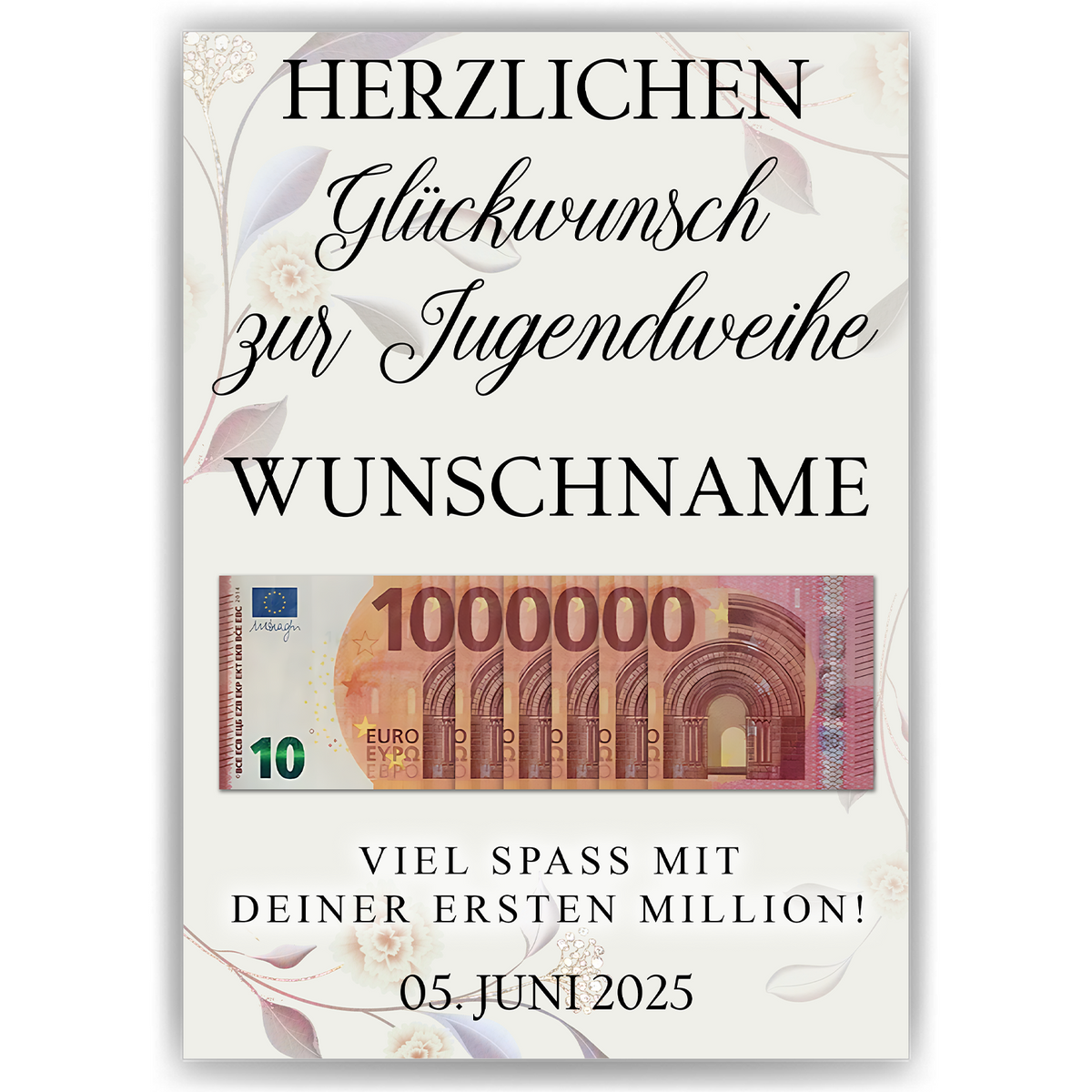 Jugendweihe Geldgeschenk Personalisiert Geschenkidee