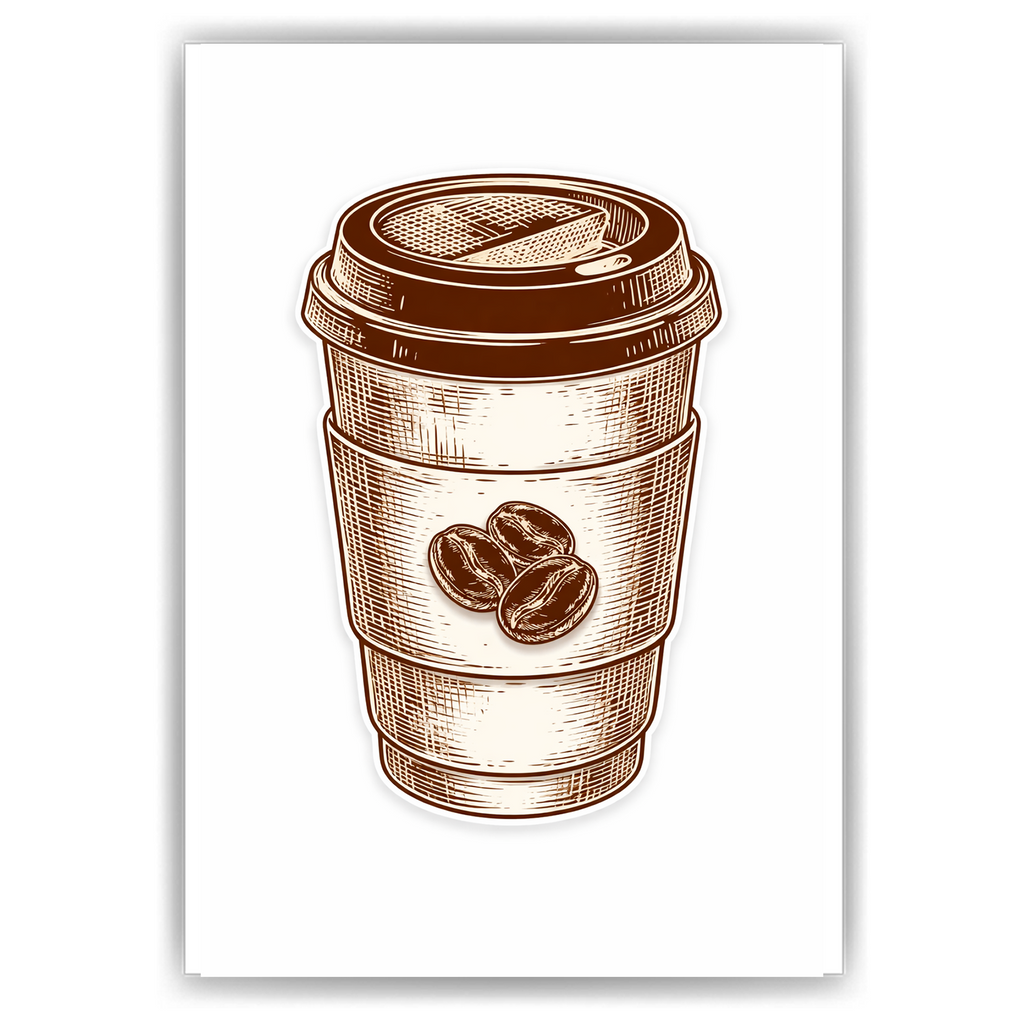 Coffee To Go Poster Vintage Kaffeebecher Wandbild Café Deko