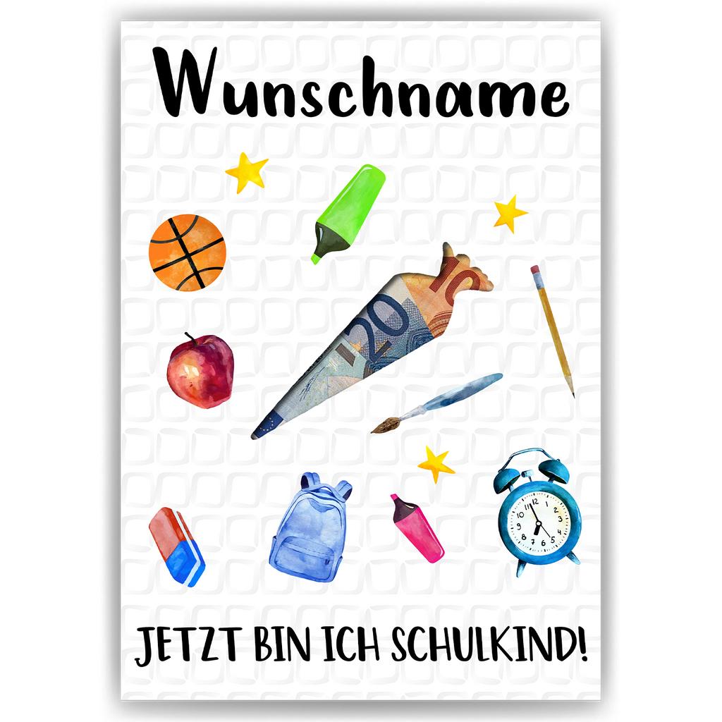 Personalisiertes Geschenk zur Einschulung Geldgeschenk Schulanfang Schultüte
