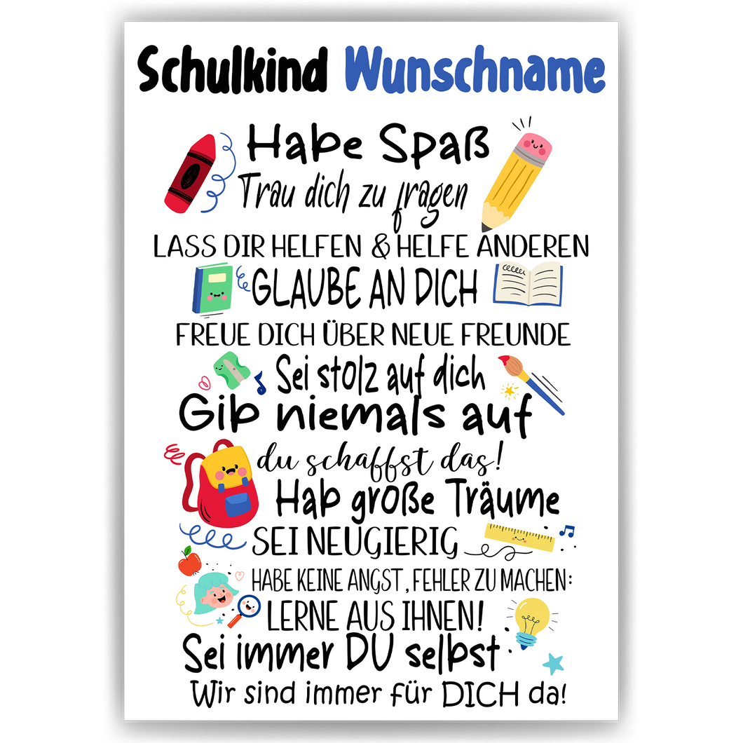 Personalisiertes Geschenk Schulanfang Affirmation Schultüte Einschulung