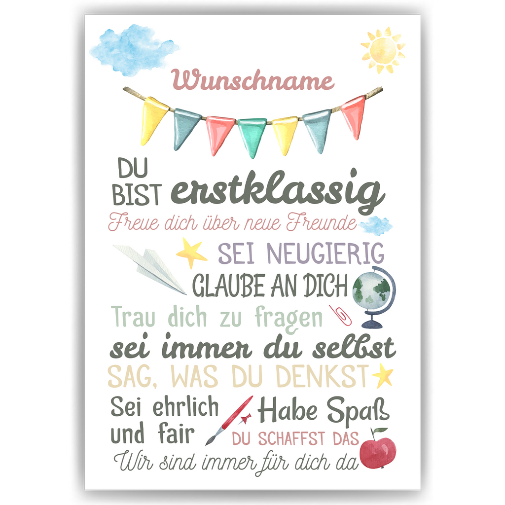 Personalisiertes Geschenk zum Schulanfang Affirmation Motivation Selbstvertrauen