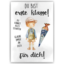 Laden Sie das Bild in den Galerie-Viewer, Einschulung Geldgeschenk Jungen Schulanfang Erstklässler Geschenkidee Schulkind
