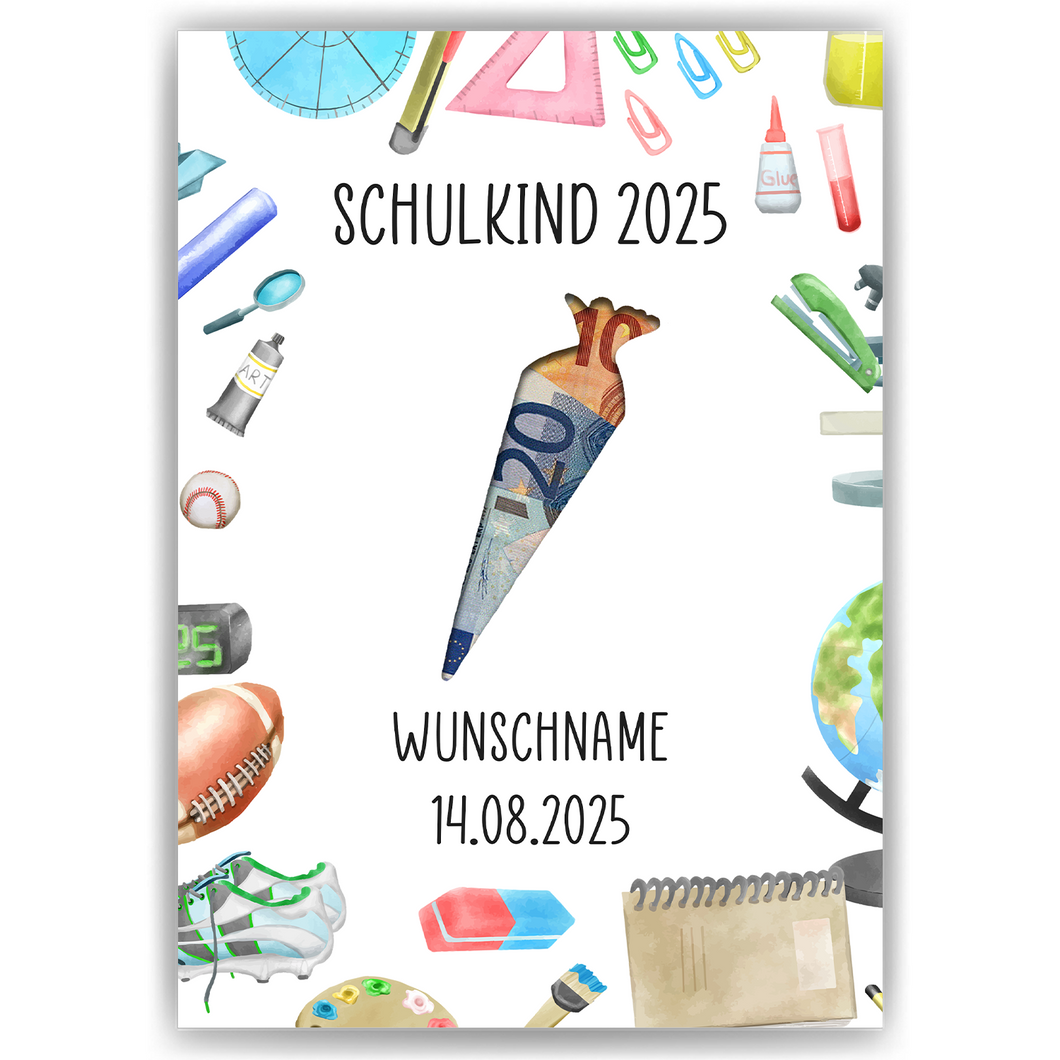 Personalisiertes Geldgeschenk zur Einschulung Geschenk Schulanfang Schultüte