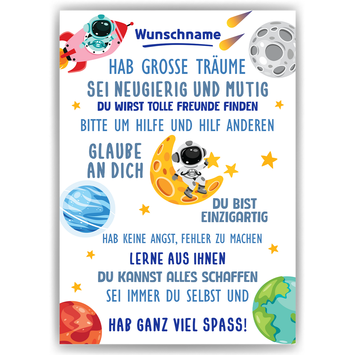Personalisiertes Affirmationsposter Geschenk Schulanfang positive Affirmation
