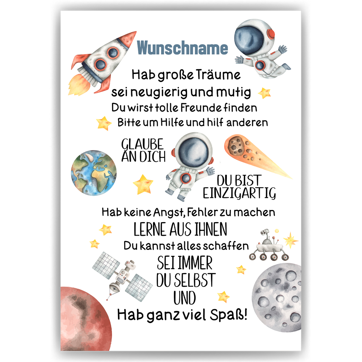 Affirmationsposter Personalisiertes Geschenk zum Schulanfang