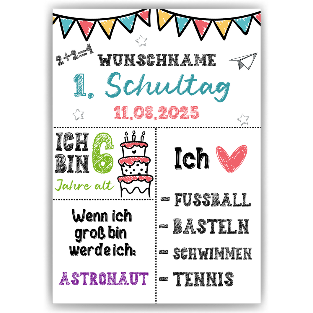 Geschenk zum Schulanfang Personalisiert Schulkind Geschenkidee Schulanfänger