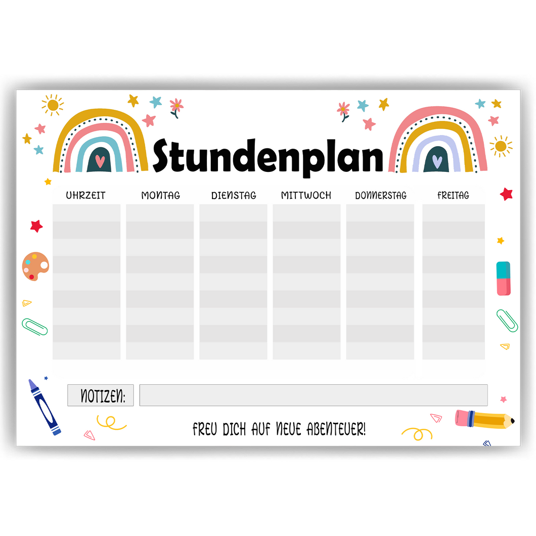 Einschulung Stundenplan Geschenk zum Schulanfang Schulkind Geschenkidee
