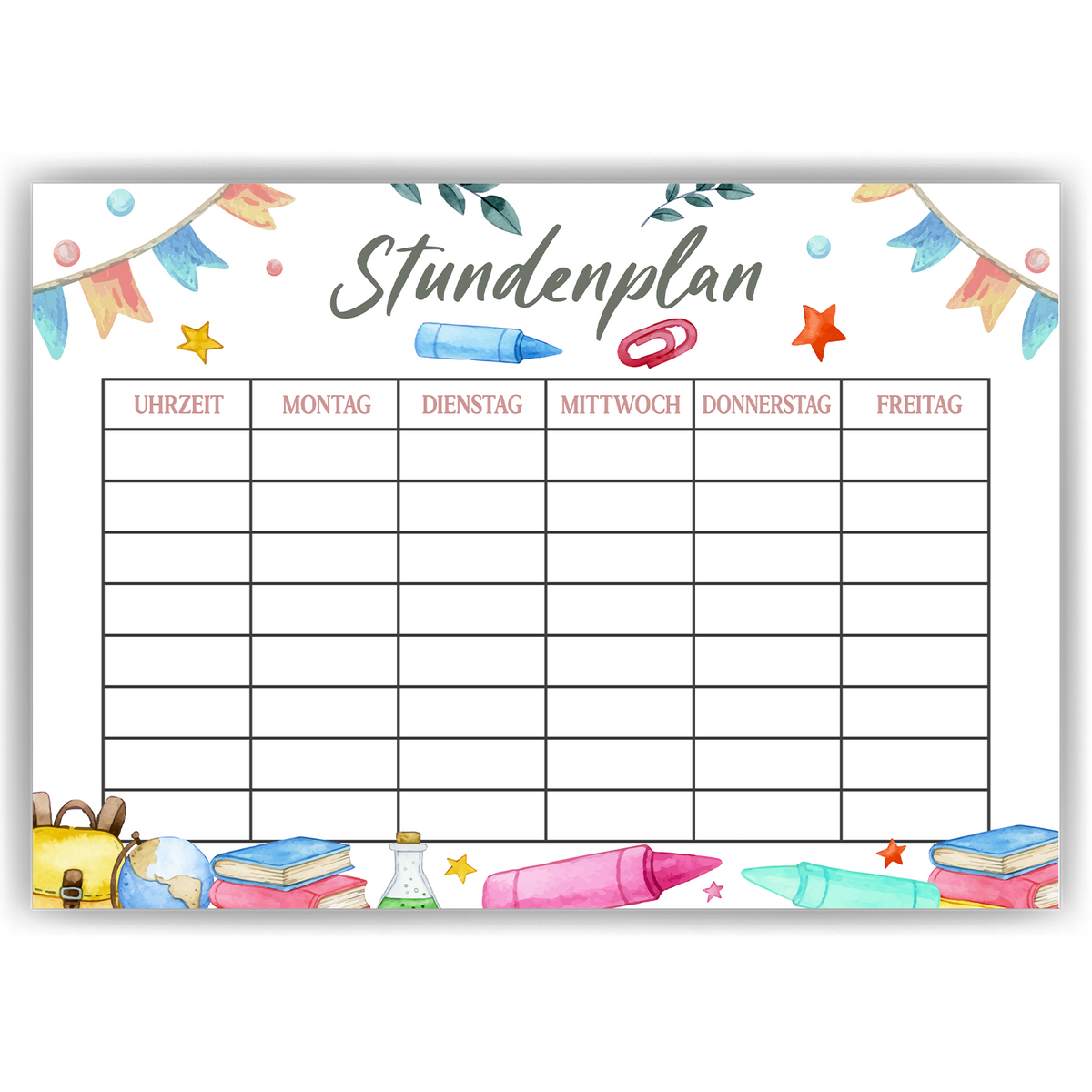 Schulkind Stundenplan Grundschule Einschulung Geschenk zum Schulanfang Schulkind