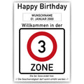 Willkommen in der 3 Zone – Poster zum 3. Geburtstag, personalisiert mit Name und Datum