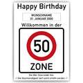 50. Geburtstag Geschenk personalisiert Verkehrszeichen Deko Geburtstagsgeschenk Happy Birthday Geburtstagskarte