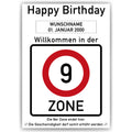 Willkommen in der 9 Zone – Poster zum 9. Geburtstag, personalisiert mit Name und Datum