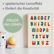 Laden Sie das Bild in den Galerie-Viewer, Alphabet Kinderposter ABC Lernposter Kinderzimmer Wandbild Kindergarten Grundschule Lernhilfe für Kinder
