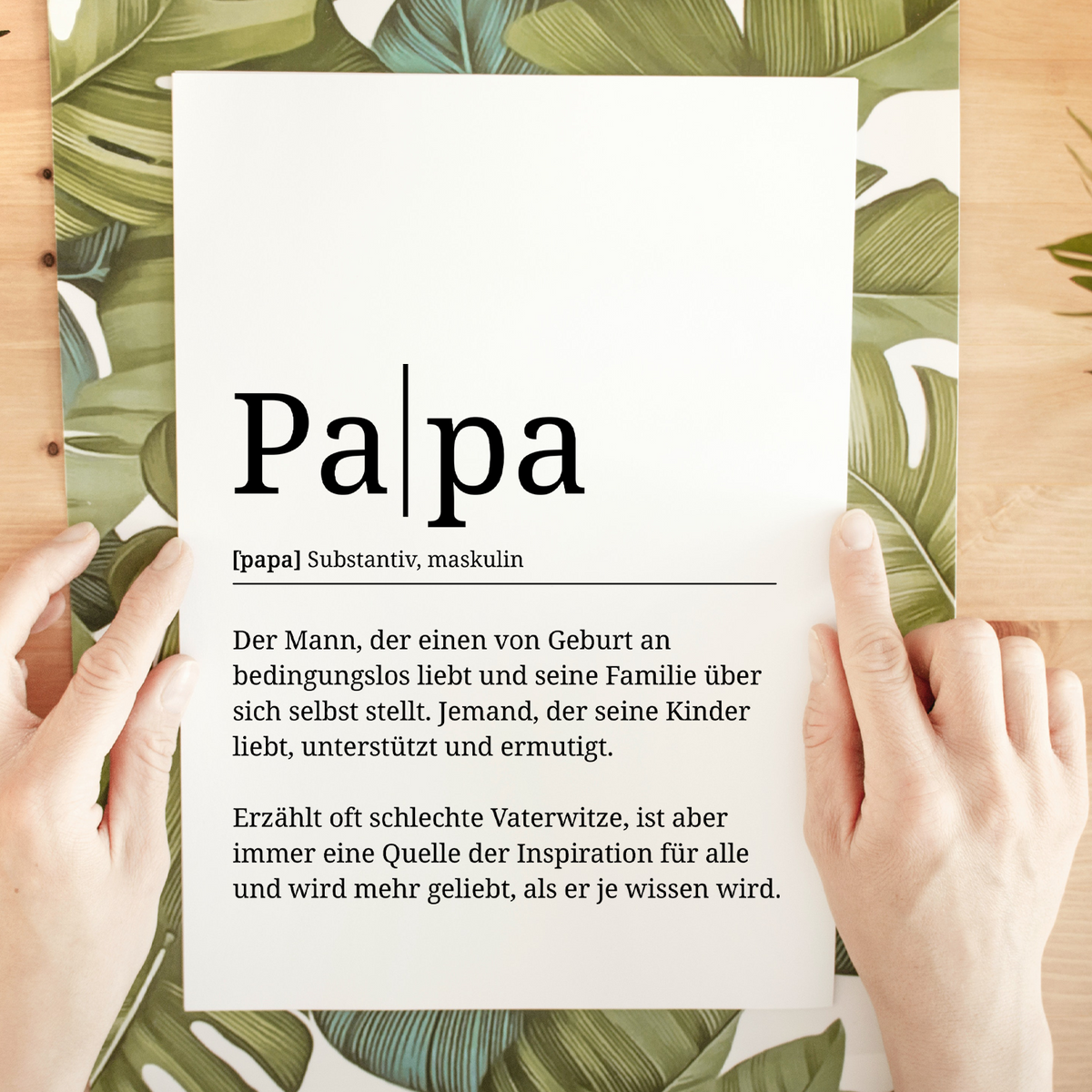 Papa Poster Definition - Vatertag Geschenk Wandbild