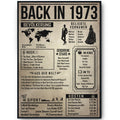 Back in 1973 Poster zum 53. Geburtstag – Jahrgang 1973 Rückblick, personalisierbar mit Name