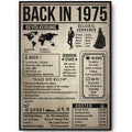 Back in 1975 Poster zum 51. Geburtstag – Jahrgang 1975 Rückblick, personalisierbar mit Name