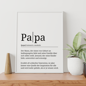 Papa Poster Definition - Vatertag Geschenk Wandbild