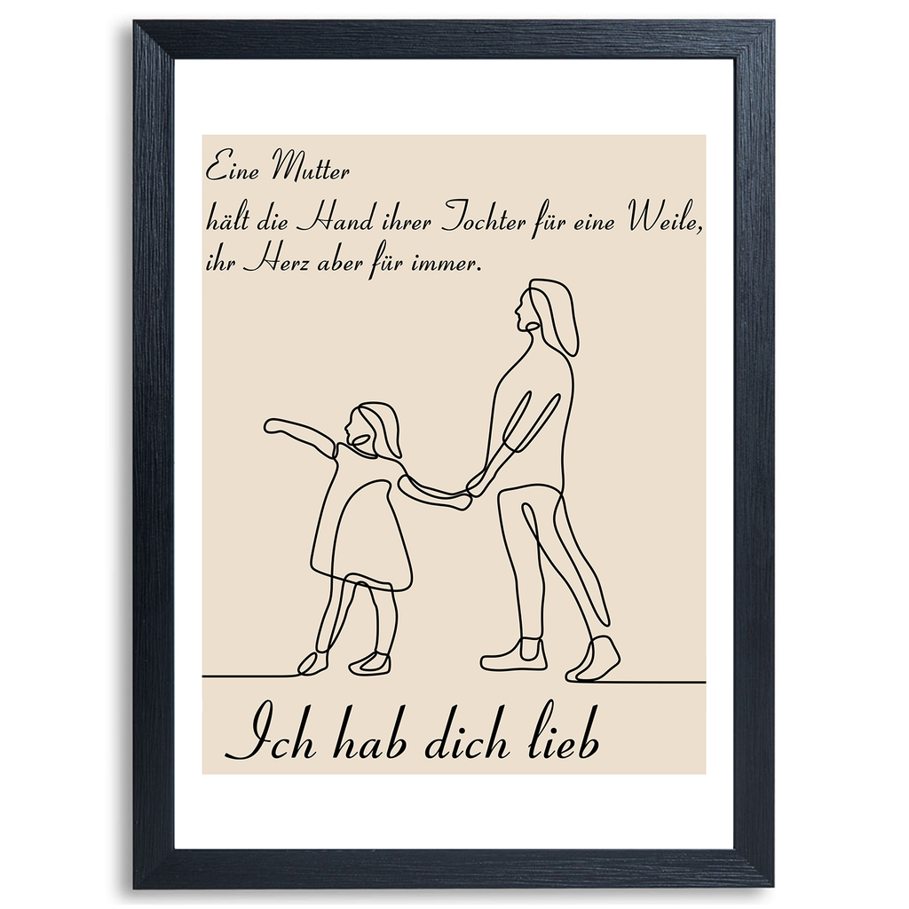 Mama Tochter Poster personalisierbar DIN A4 Kunstdruck Danksagung Muttertag Geschenk Beste Mutter Wandbild