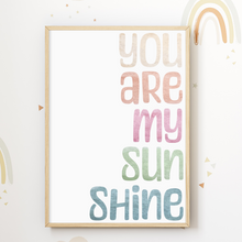 Laden Sie das Bild in den Galerie-Viewer, You are my Sunshine 3er Set Bilder Regenbogen Boho Kinderzimmer Deko DIN A4 Poster Babyzimmer Wandbilder
