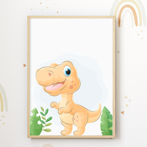 Dinosaurier 3er Set Bilder Baby Dinos Kinderzimmer Deko DIN A4 Poster Babyzimmer Wandbilder