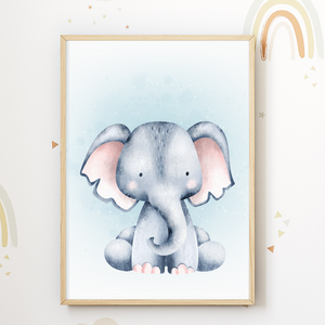 Safari Tiere 3er Set Bilder Zebra Elefant Giraffe Kinderzimmer Deko DIN A4 Poster Babyzimmer Wandbilder