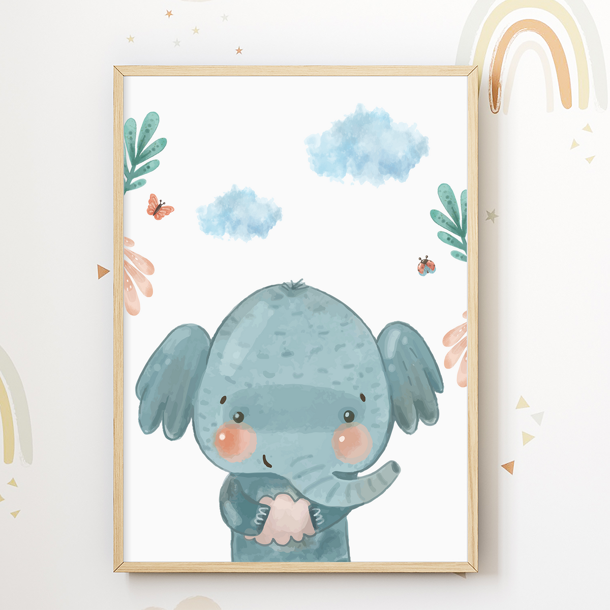 Safari Tiere 3er Set Bilder Löwe Tiger Elefant Kinderzimmer Deko DIN A4 Poster Babyzimmer Wandbilder