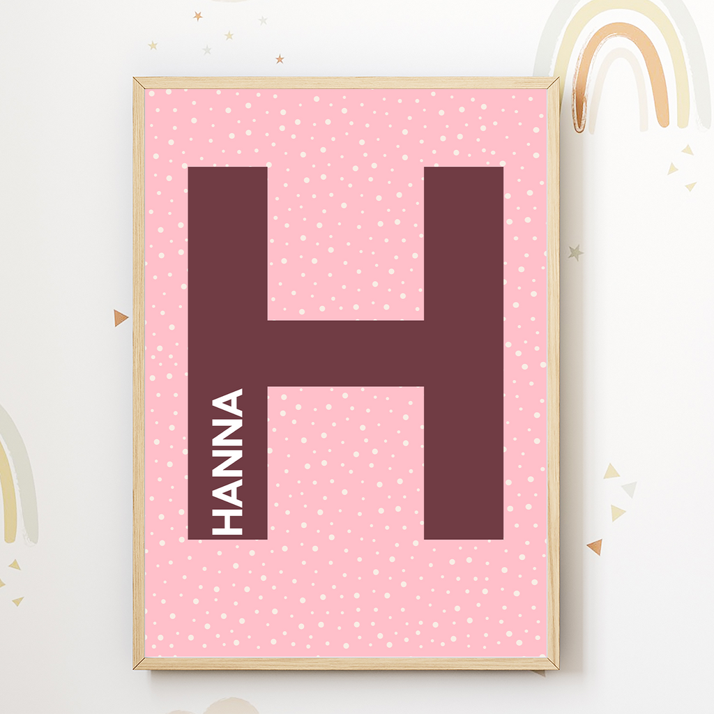 Personalisiertes Wandbild | Buchstabe Name Mädchen Kinderzimmer Babyposter Kinderposter Geschenk