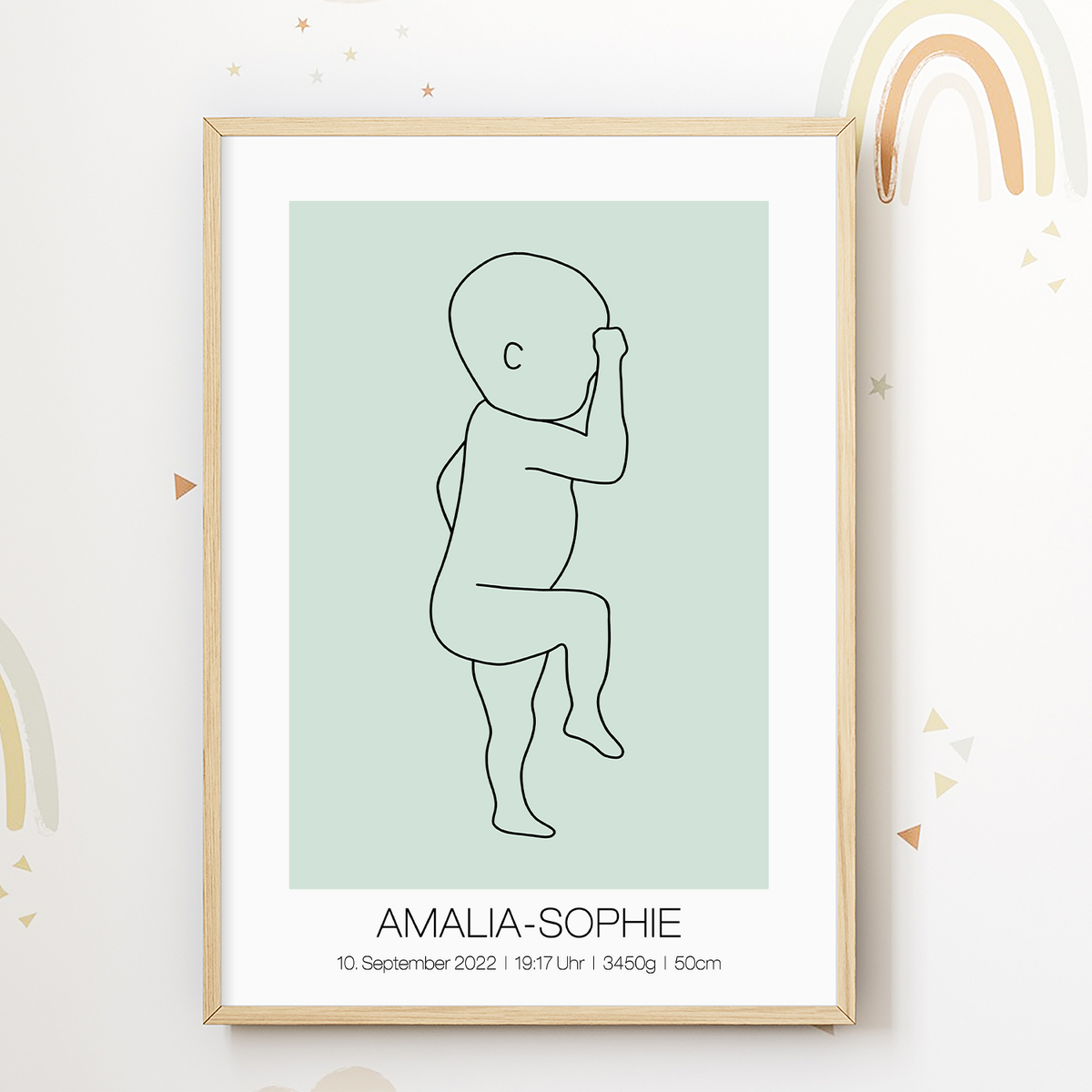 Geburtsposter personalisiert | Geschenk zur Geburt Babyposter | Kinderzimmer Babygeschenk